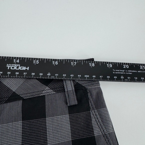 Adidas Mens Golf Pants Plaid Check Black Grey‎ Flat Front 36x30 - Picture 6 of 7